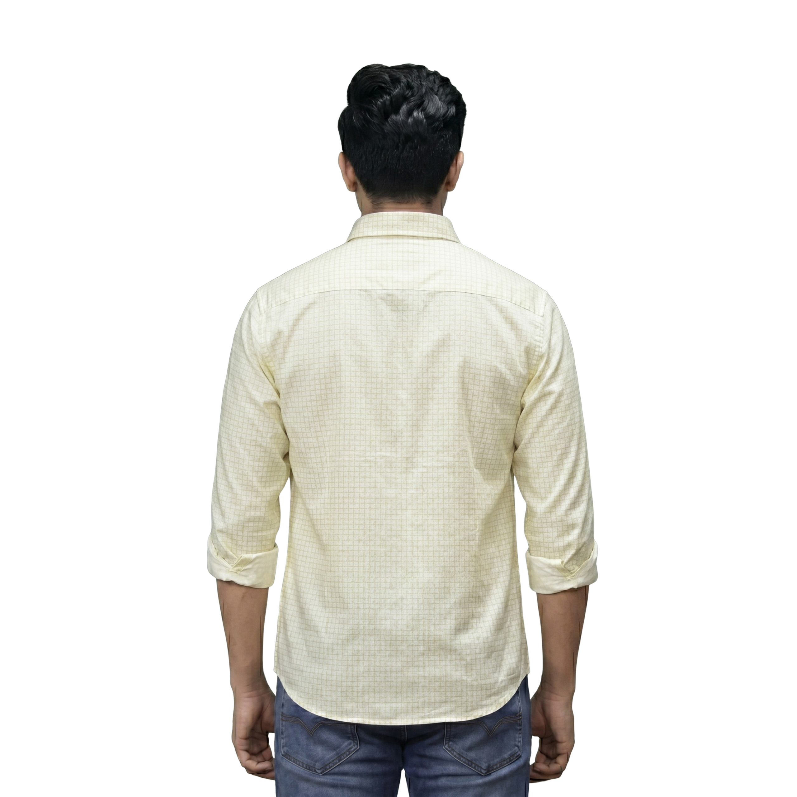 Yellow Micro Print Casual Shirt