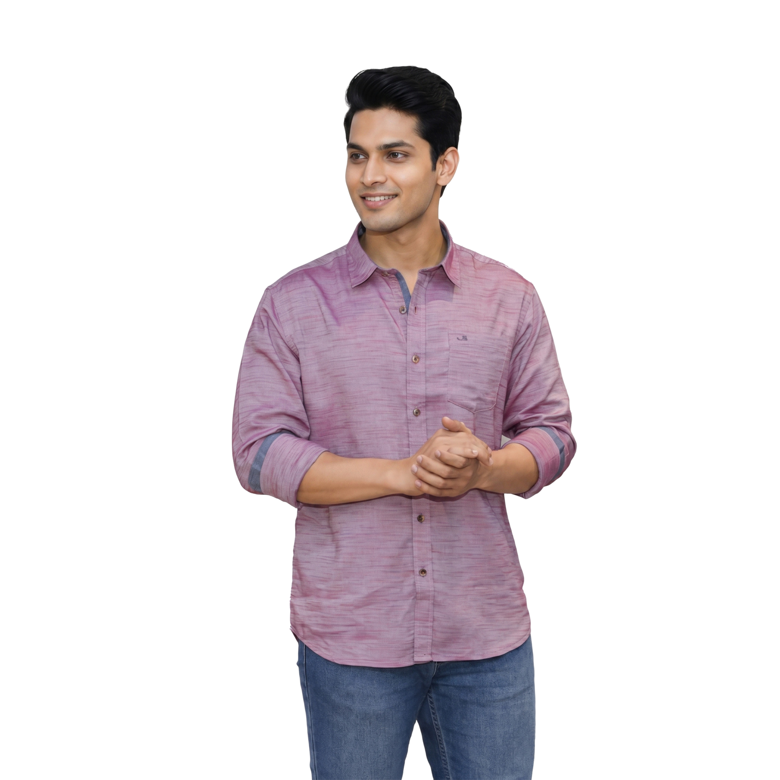 Melange Textured Casual Shirt