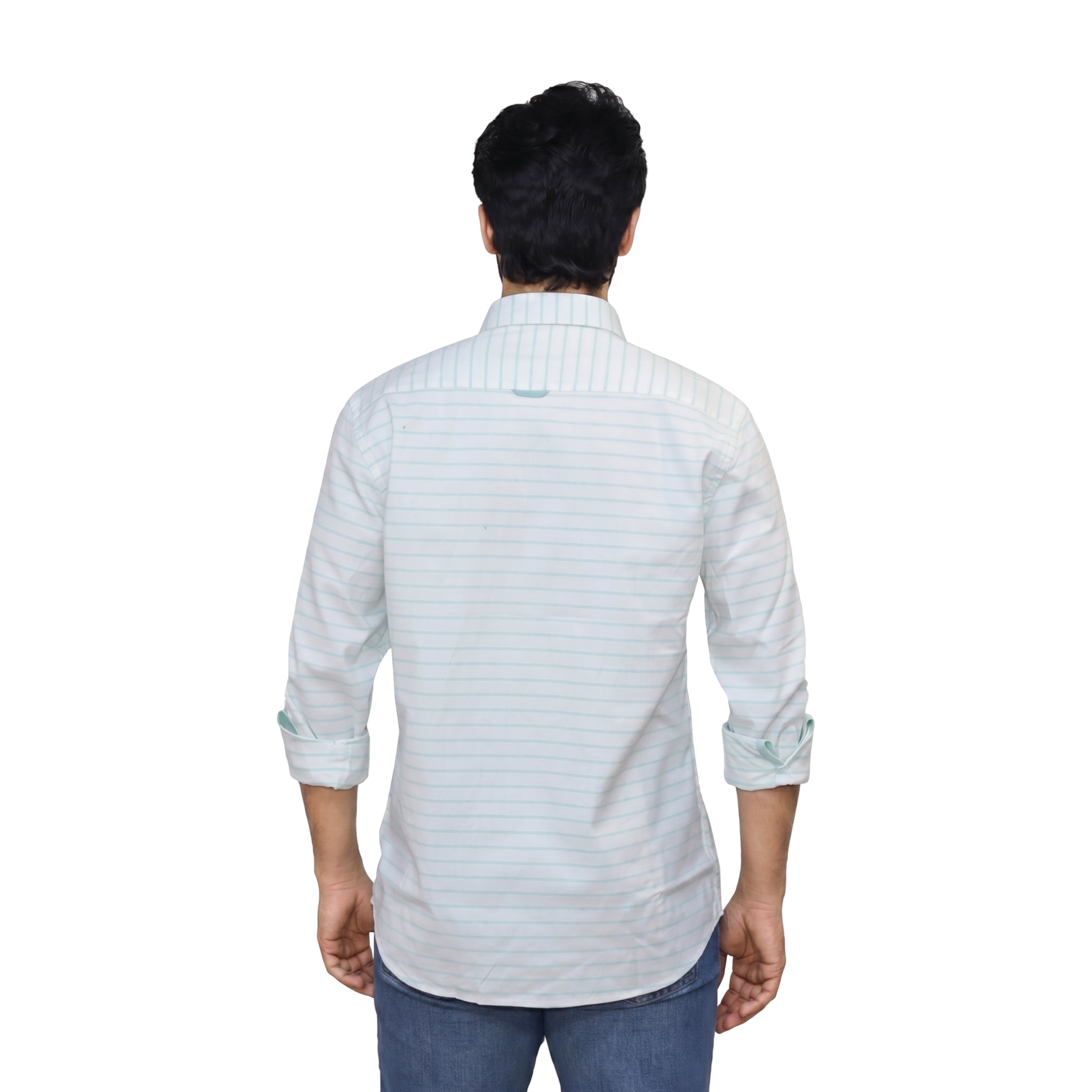 Sky Blue Striped Casual Shirt