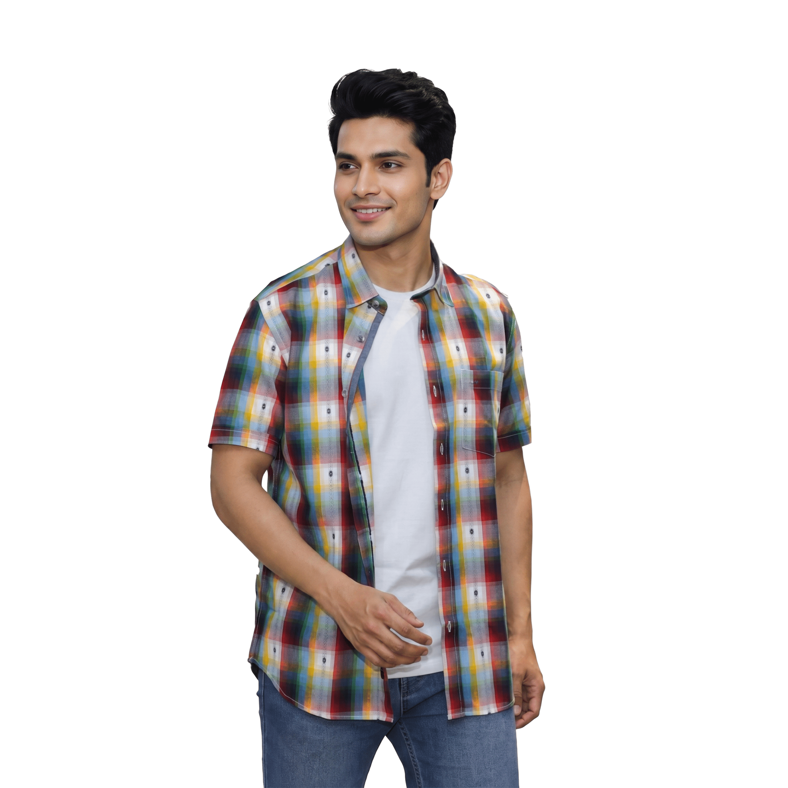 Multicolor Checked Casual Button Shirt