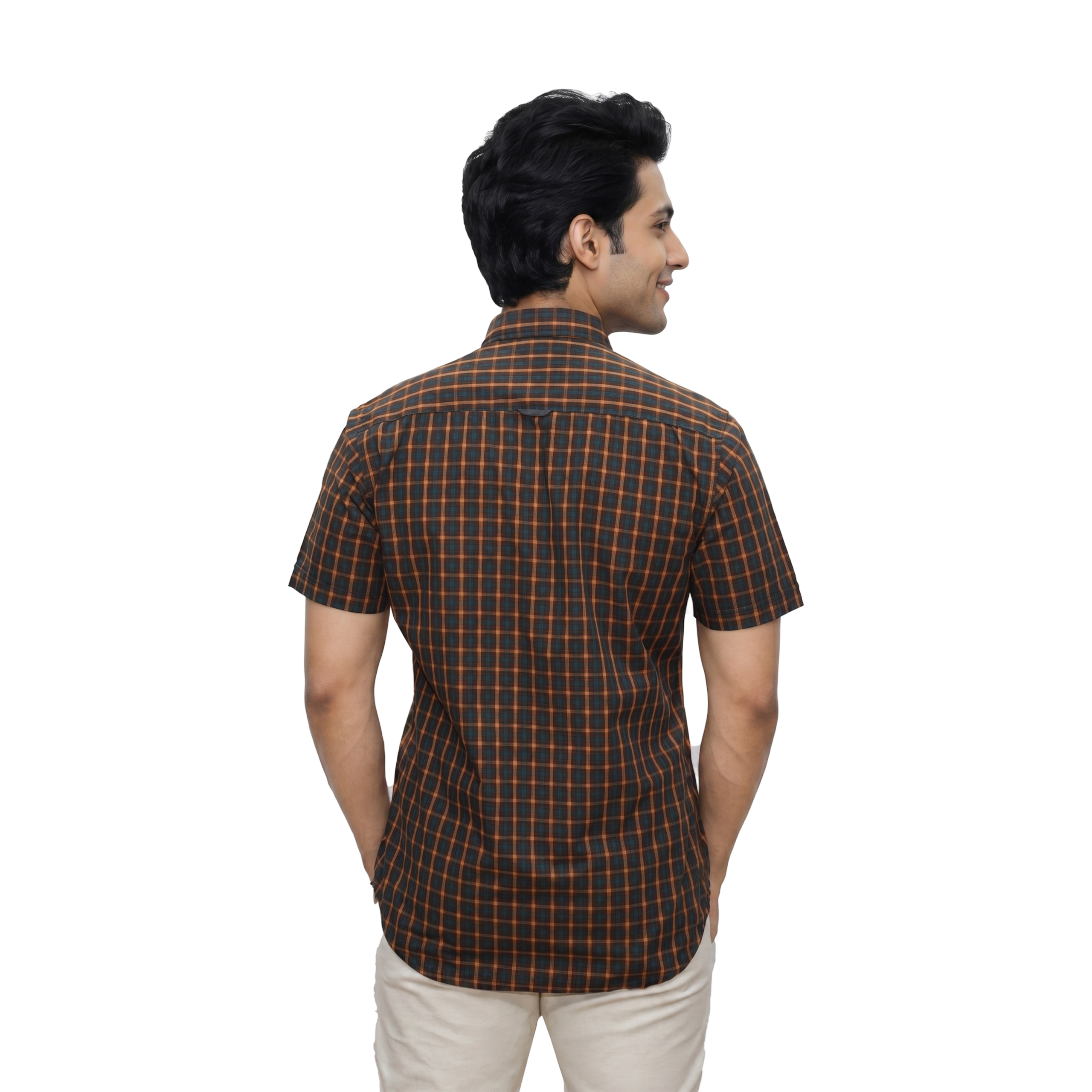 ஆரஞ்சு நிற கட்டம் போட்ட சட்டை