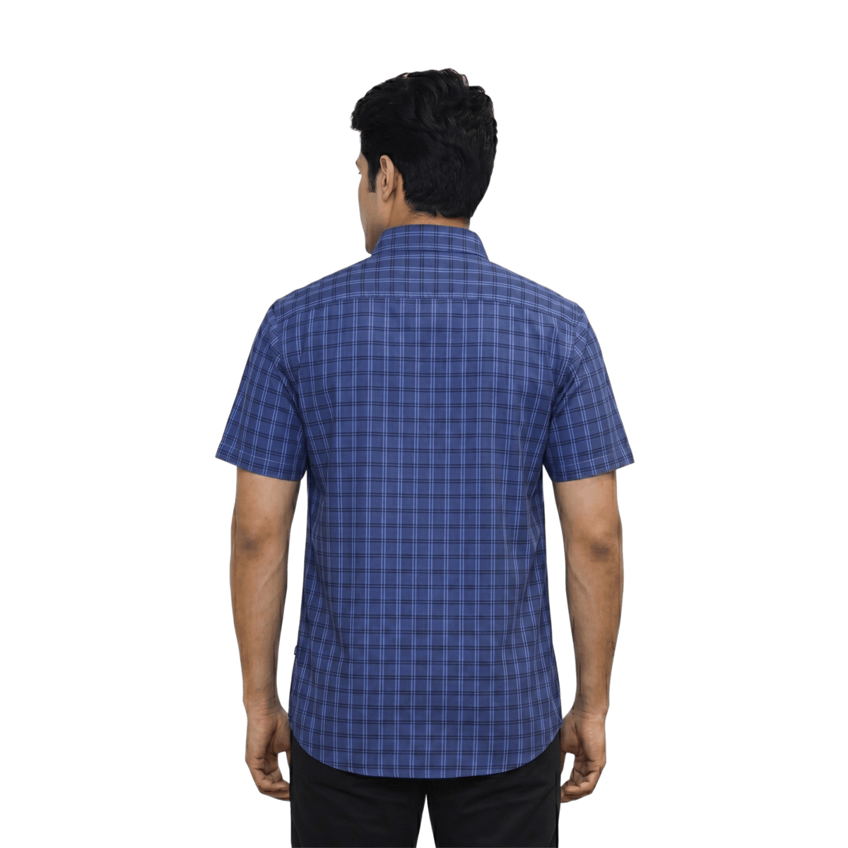 Blue Checked Casual Shirt - Grayblac