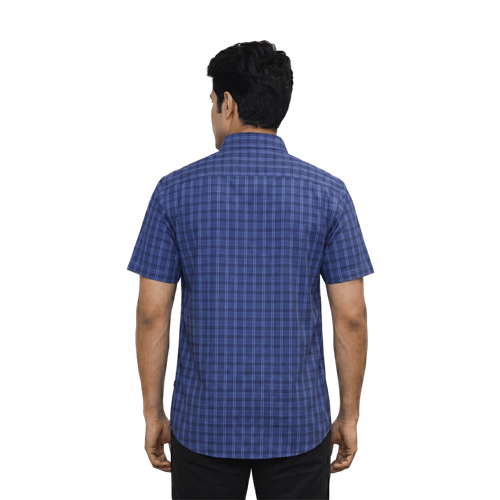 Blue Checked Casual Shirt - Grayblac