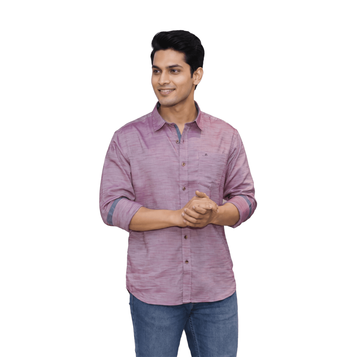 Melange Textured Casual Shirt - Grayblac
