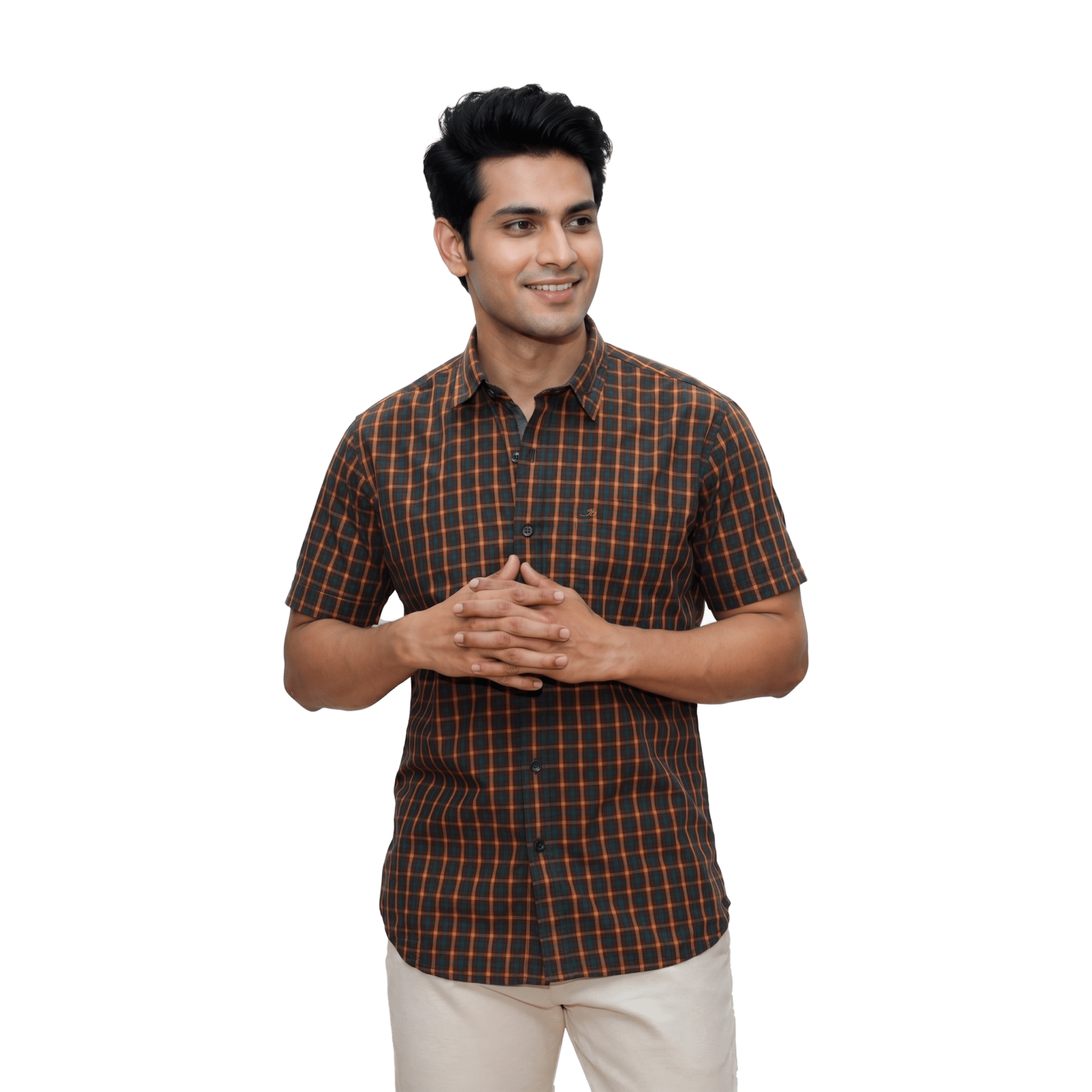 Orange Checked Shirt - Grayblac