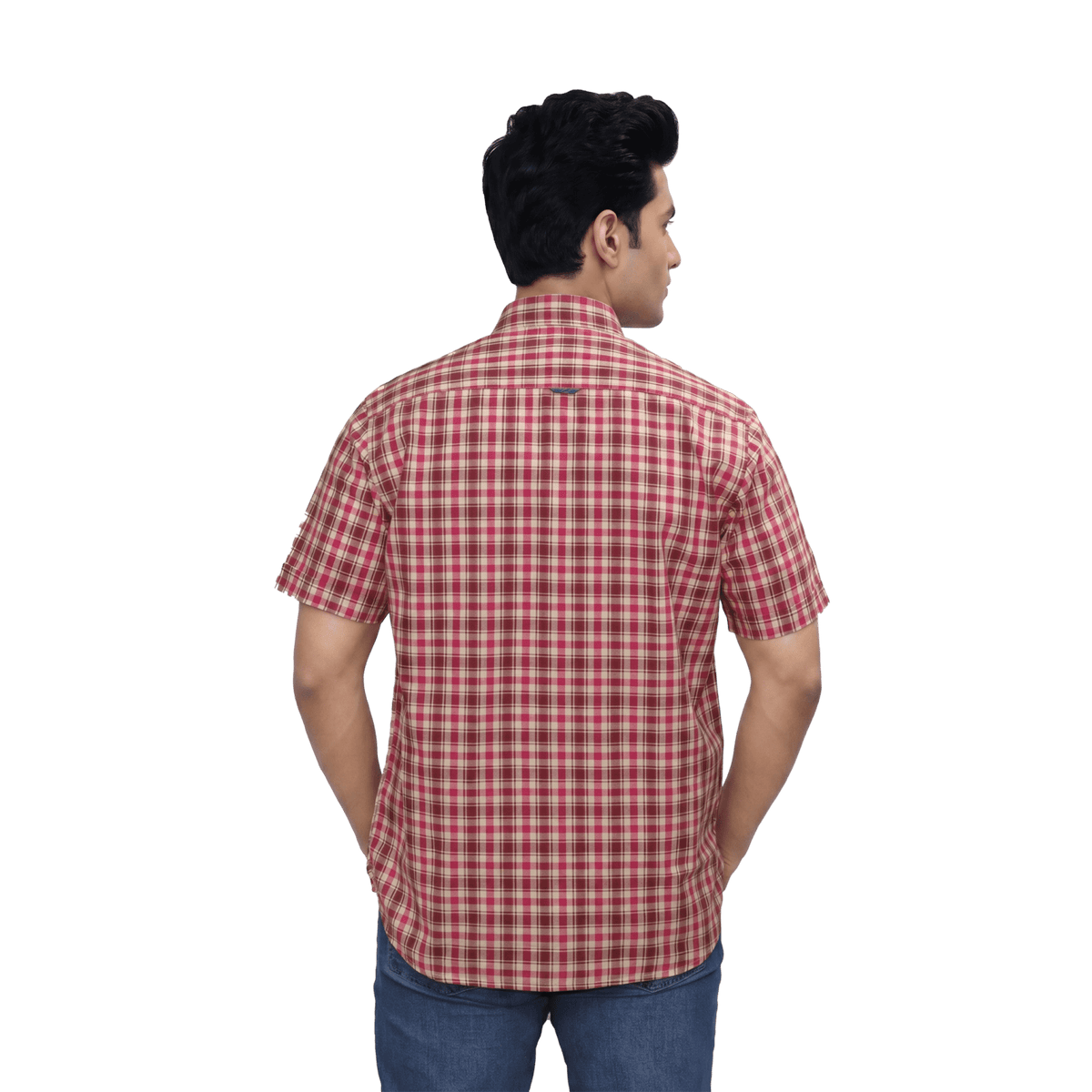 Red Brown Checked Casual Shirt - Grayblac