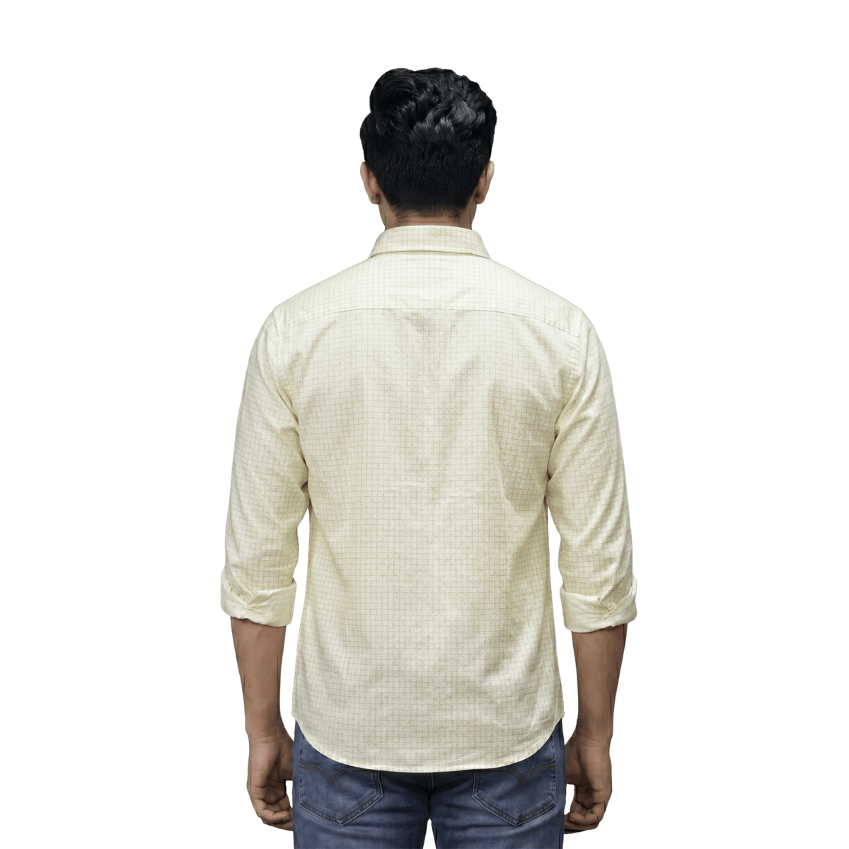 Yellow Micro Print Casual Shirt - Grayblac